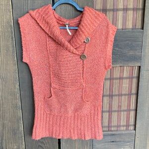Free People Coral Cowl Neck Sweater Vest